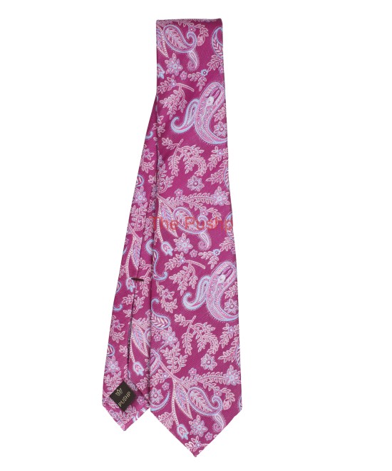 REBECCA PURPLE, 5 Fold Micro Tie and Pocket Square - Jacquard Paisley REBECCA PURPLE, 5 Fold Micro Tie and Pocket Square - Jacquard Paisley