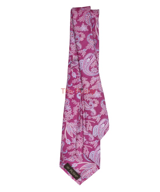 REBECCA PURPLE, 5 Fold Micro Tie and Pocket Square - Jacquard Paisley REBECCA PURPLE, 5 Fold Micro Tie and Pocket Square - Jacquard Paisley