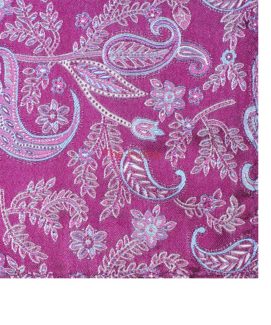 REBECCA PURPLE, 5 Fold Micro Tie and Pocket Square - Jacquard Paisley REBECCA PURPLE, 5 Fold Micro Tie and Pocket Square - Jacquard Paisley