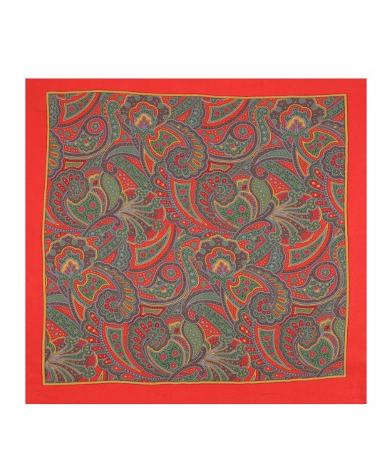 RED-GREEN, Silk Pocket Square – Vintage Paisley RED-GREEN, Silk Pocket Square – Vintage Paisley