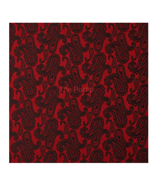 RED VELVET, 3 Fold Micro Tie and Pocket Square – Jacquard Paisley RED VELVET, 3 Fold Micro Tie and Pocket Square – Jacquard Paisley