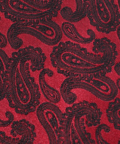 RED VELVET, 3 Fold Micro Tie and Pocket Square – Jacquard Paisley