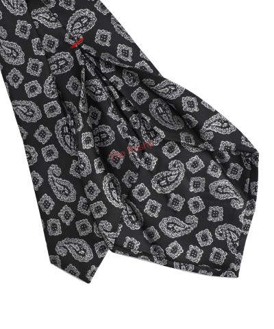 RICH BLACK, 5 Fold Micro Tie and Pocket Square - JACQUARD PAISLEY