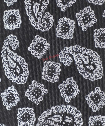 RICH BLACK, 5 Fold Micro Tie and Pocket Square - JACQUARD PAISLEY