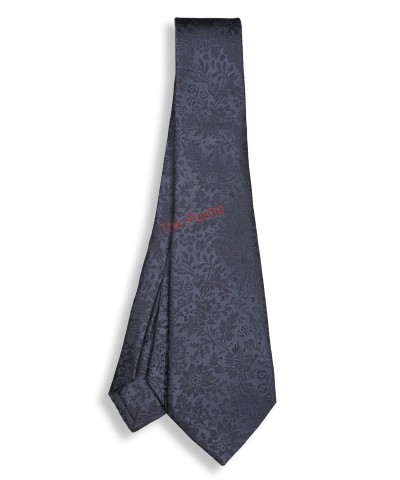 IMPERIAL GREY, 5 Fold Micro Tie and Pocket Square– Secret Garden