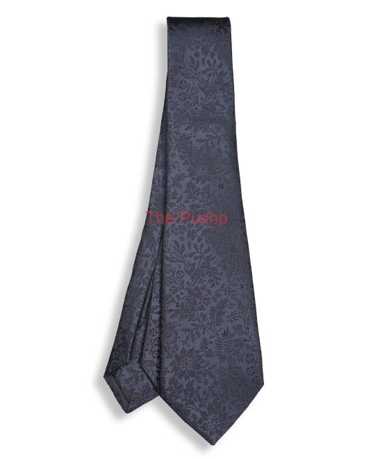 IMPERIAL GREY, 5 Fold Micro Tie and Pocket Square– Secret Garden IMPERIAL GREY, 5 Fold Micro Tie and Pocket Square– Secret Garden