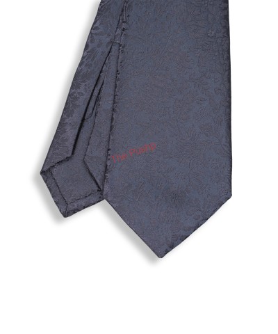 IMPERIAL GREY, 5 Fold Micro Tie and Pocket Square– Secret Garden