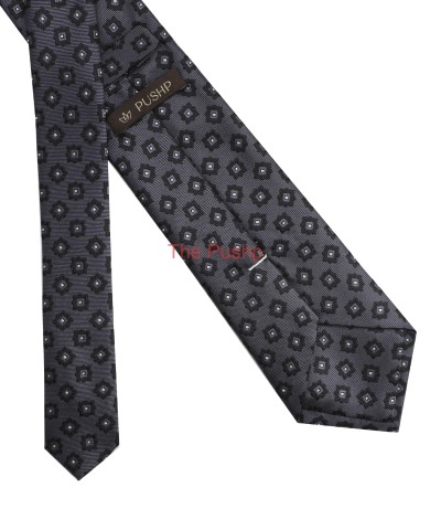 SHADOW GREY, 3 Fold Micro Tie - Small Design