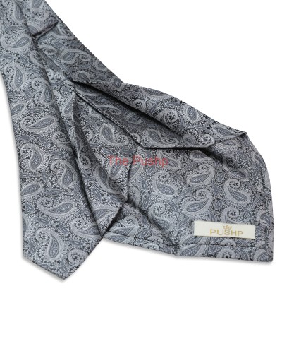 STARRY NIGHTS, 5 Fold Micro Tie and Pocket Square– Enigmatic Paisleys