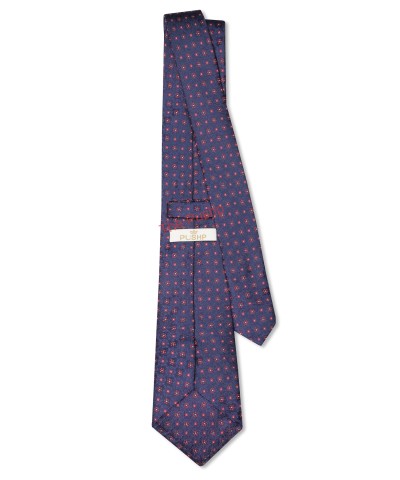 VIVID NAVY, 3 Fold Micro Tie – Dots & Squares