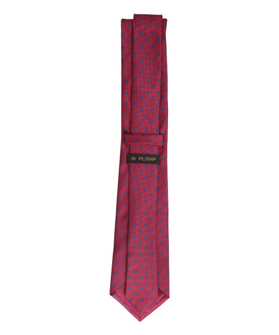 CANBERRY PINK, 3 Fold Micro Tie - Polka Dots