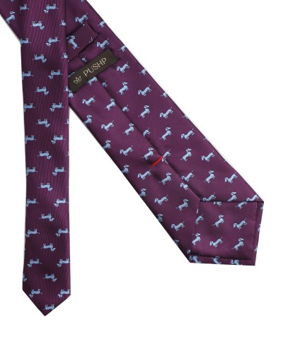 DEEP WINE, 3 Fold Micro Tie - The Canine