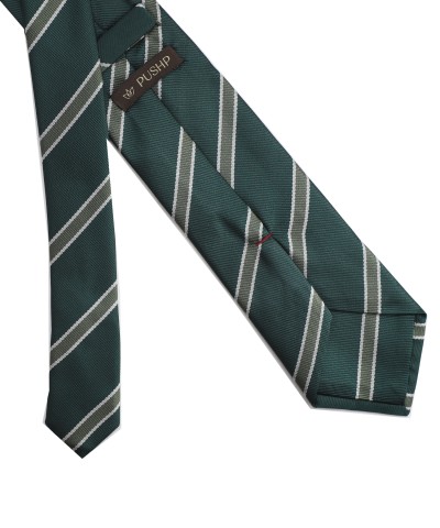 FOREST GREEN, 3 Fold Micro Tie - Stripes & Checks