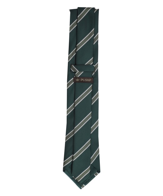 FOREST GREEN, 3 Fold Micro Tie - Stripes & Checks FOREST GREEN, 3 Fold Micro Tie - Stripes & Checks