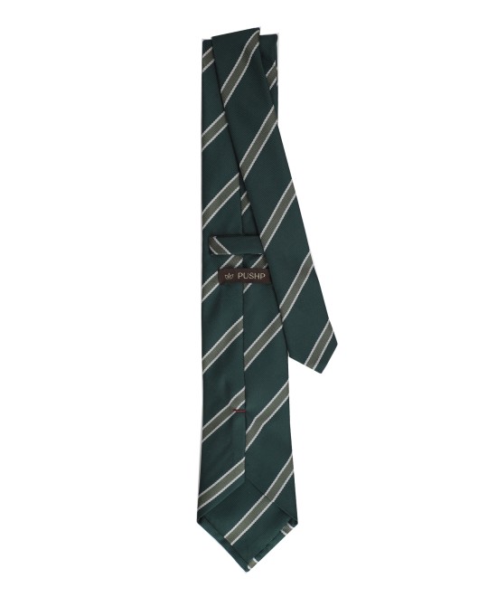 FOREST GREEN, 3 Fold Micro Tie - Stripes & Checks FOREST GREEN, 3 Fold Micro Tie - Stripes & Checks