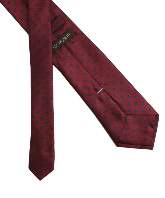 MAROON OAK, 3 Fold Micro Tie - Polka Dot MAROON OAK, 3 Fold Micro Tie - Polka Dot
