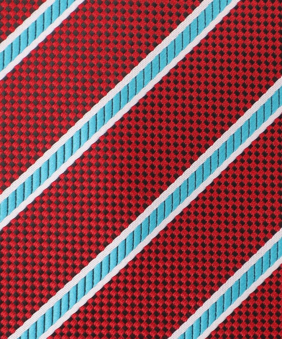 RUBY RED, 3 Fold Micro Tie - Stripes & Checks RUBY RED, 3 Fold Micro Tie - Stripes & Checks