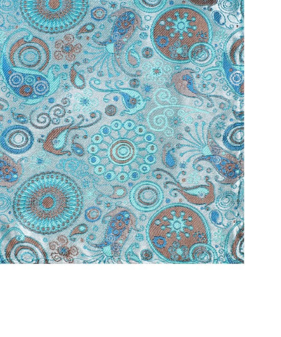 AQUA MIST, 5 Fold Micro Tie and Pocket Square - Jacquard Paisley AQUA MIST, 5 Fold Micro Tie and Pocket Square - Jacquard Paisley