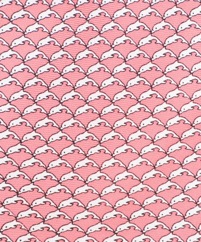 CORAL PEACH, 3 Fold Silk Tie – Dolphins