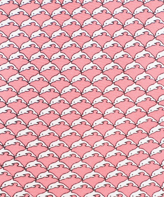 CORAL PEACH, 3 Fold Silk Tie – Dolphins