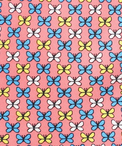 TROPICAL PEACH, 3 Fold Premium Silk Tie – Butterfly