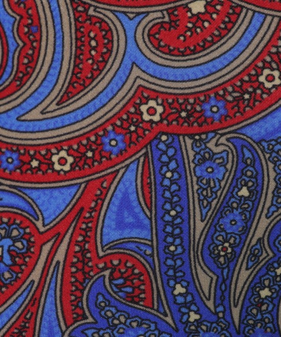 ELECTRIC BLUE, 7 Fold Silk Tie – Vintage Paisely