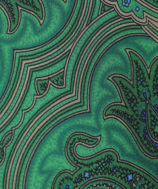 EMERALD GREEN, 7 Fold Silk Tie – Vintage Paisley EMERALD GREEN, 7 Fold Silk Tie – Vintage Paisley
