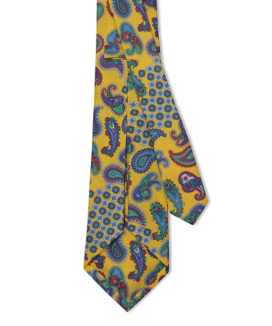 AMBER YELLOW, 7 Fold Silk Tie – Vintage Paisley AMBER YELLOW, 7 Fold Silk Tie – Vintage Paisley
