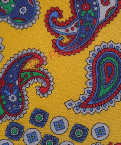 AMBER YELLOW, 7 Fold Silk Tie – Vintage Paisley