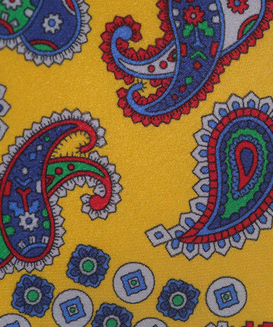 AMBER YELLOW, 7 Fold Silk Tie – Vintage Paisley AMBER YELLOW, 7 Fold Silk Tie – Vintage Paisley