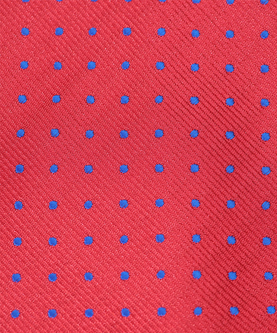 FIERY RED, 3 Fold Micro Tie – Dots & Squares