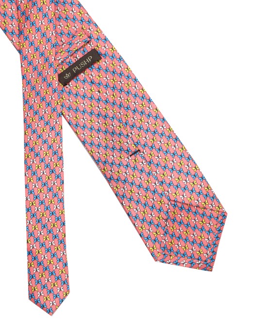 TROPICAL PEACH, 3 Fold Premium Silk Tie – Butterfly TROPICAL PEACH, 3 Fold Premium Silk Tie – Butterfly