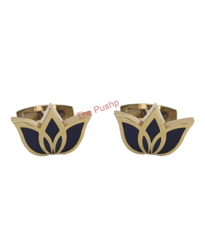 PUSHP Signature Logo Cufflink, Golden Black