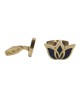 PUSHP Signature Logo Cufflink, Golden Black PUSHP Signature Logo Cufflink, Golden Black