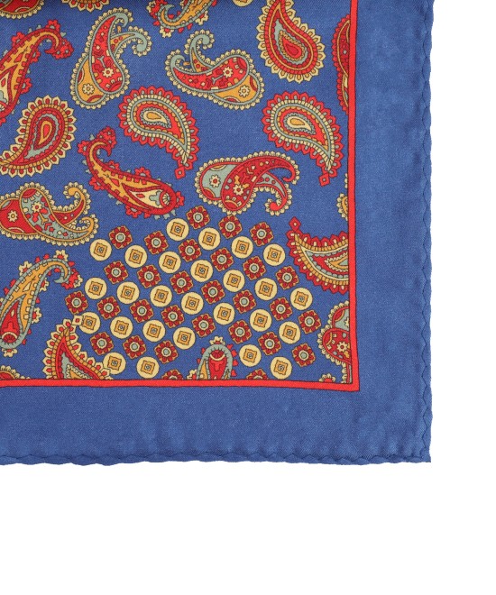 ULTRAMARINE BLUE, I- SILK Pocket Square– Vintage Paisley ULTRAMARINE BLUE, I- SILK Pocket Square– Vintage Paisley